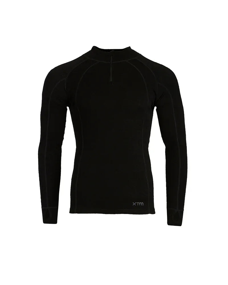 XTM Performance Men's Thermal Top Black / S Men's Merino 230 Wool Zip Neck Thermal Top MM003-BLK-S