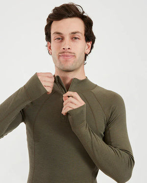 XTM Performance Men's Thermal Top Men's Merino 230 Wool Zip Neck Thermal Top