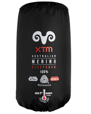 XTM Performance Sleeping Bag Black Dreamliner 170 Merino Wool Sleeping Bag Liner MU043-BLK