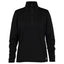 XTM Womens Merino Aero Grid Fleece quarter-zip pullover in Black, front view