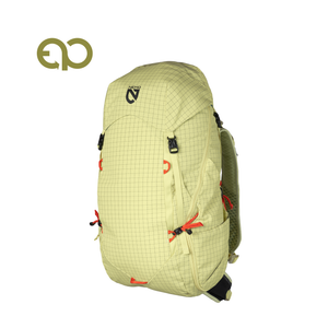 Nemo Resolve 35L pack in pale yellow-green Citron with orange accents