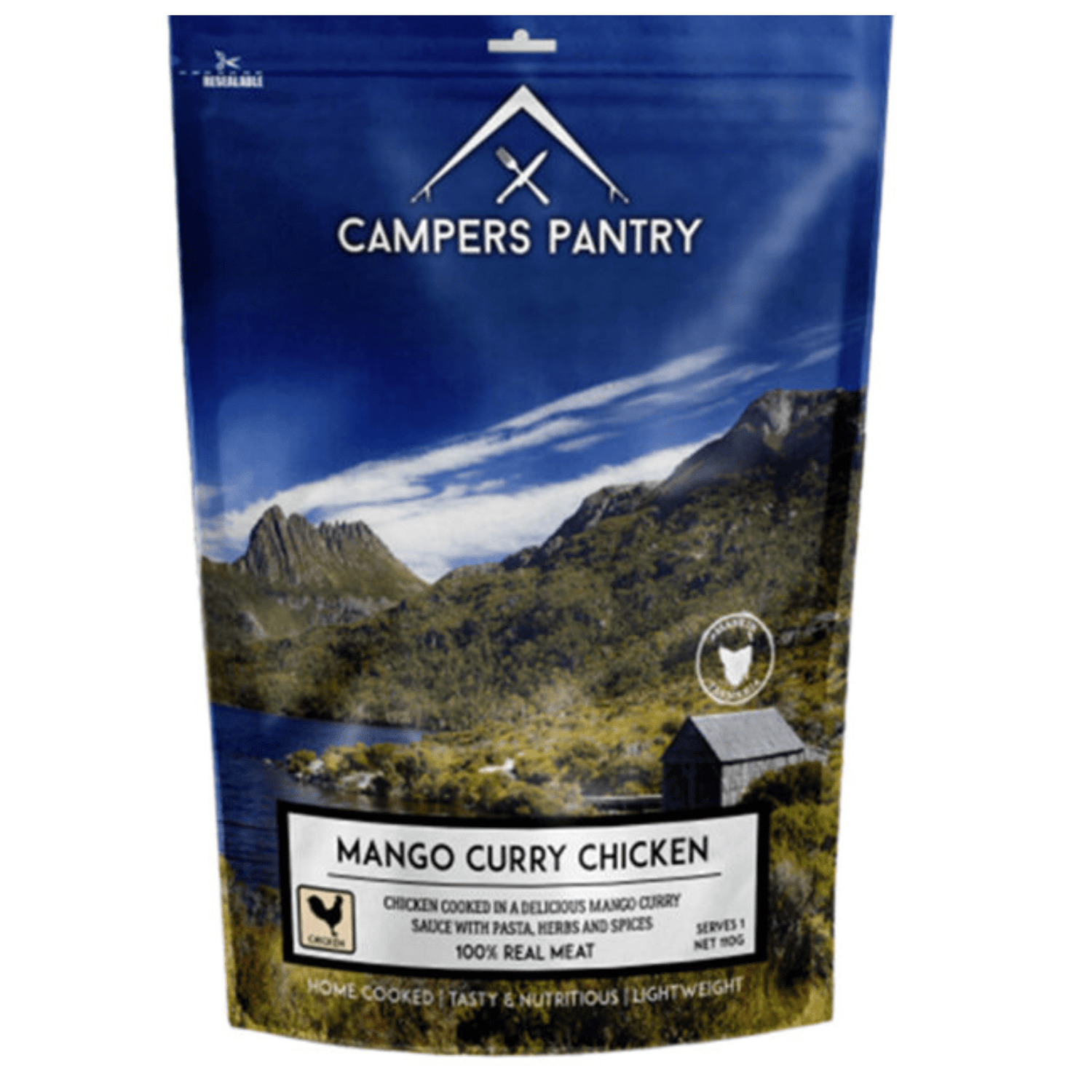 campers pantry Dehydrated Meals Single Serve / Mango Curry Chicken Freeze-dried Dinner Meals CPMCC11017