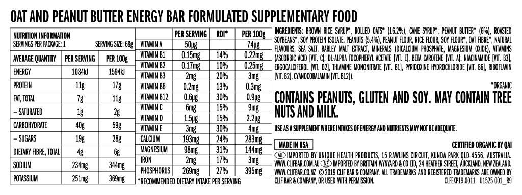 Clif Energy Bar Energy Bar  - Oz Backcountry