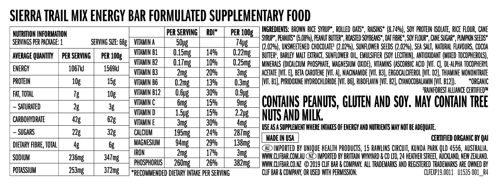 Clif Energy Bar Energy Bar  - Oz Backcountry