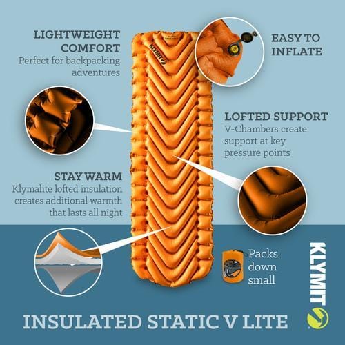 klymit Camp Mattress Static V Lite  (Insulated) BK06I2OR03C