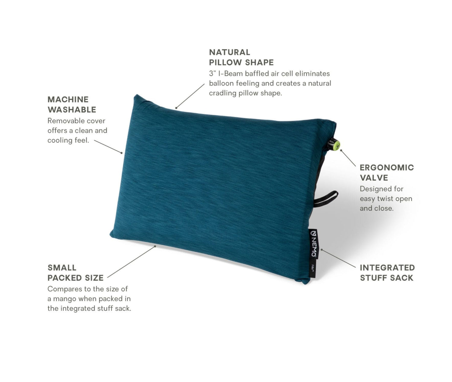 Nemo PIllow Fillo Backpacking & Camping Pillow  - Oz Backcountry