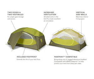 nemo Tent Aurora Backpacking Tent & Footprint